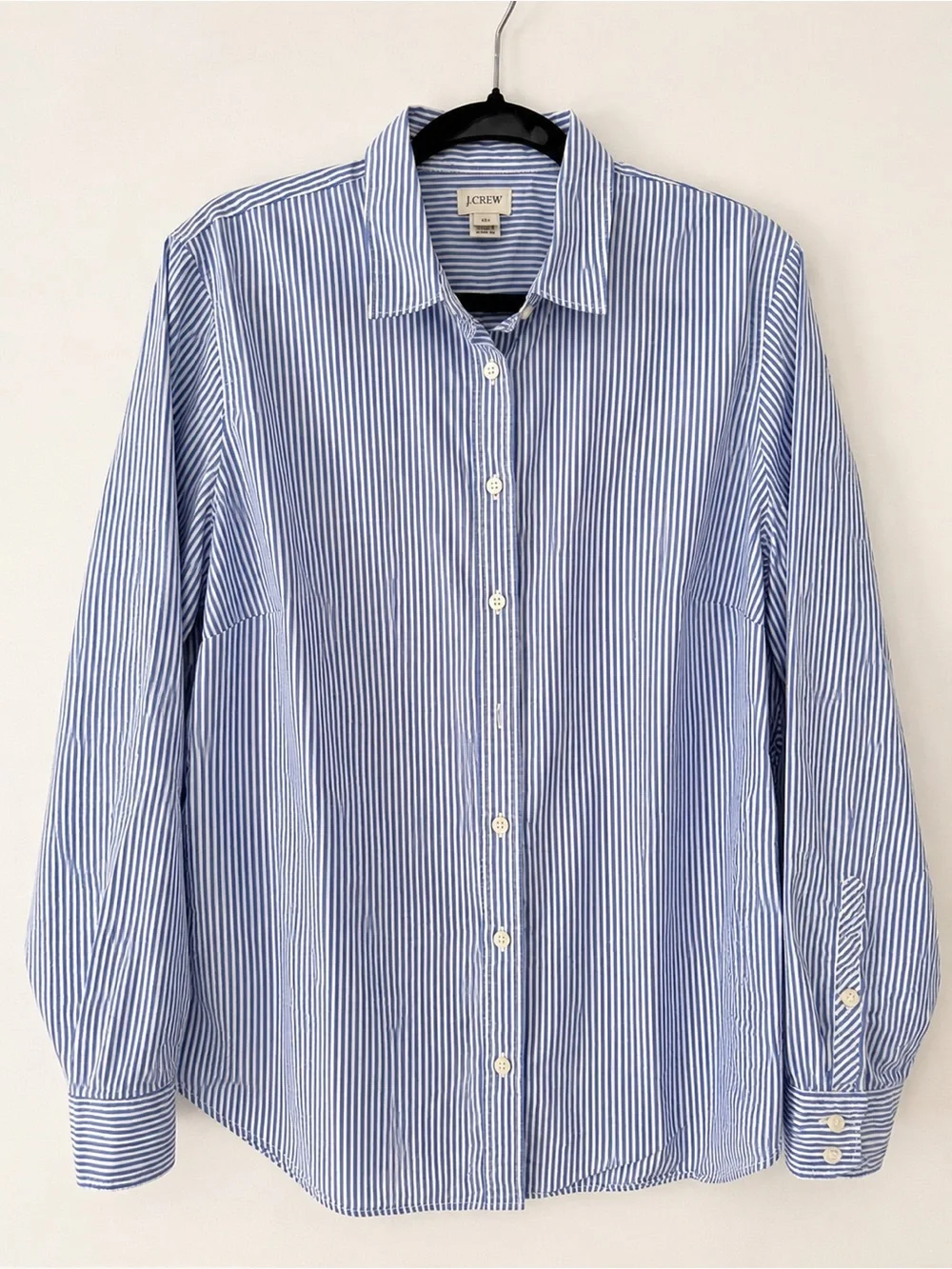 J. Crew Blue and White Vertical Stripe Shirt